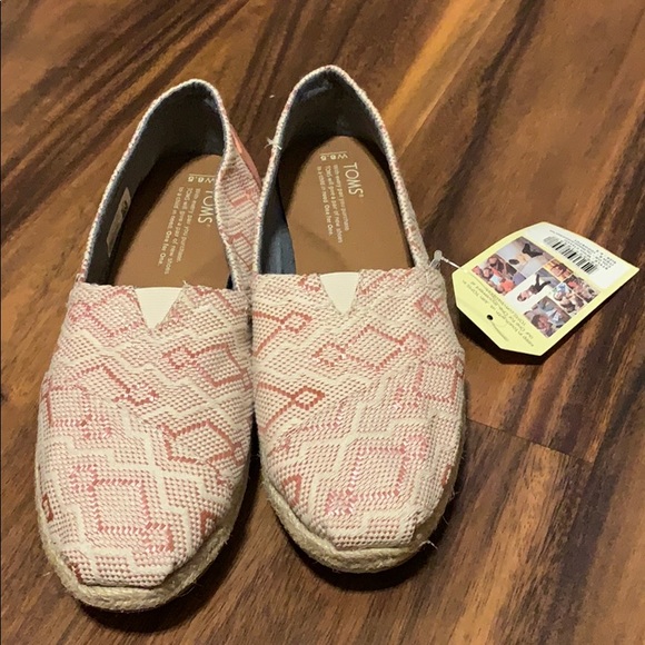 Toms Clay Diamond Jacquard Rope Sole Flats - Picture 2 of 6
